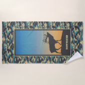 Elk en Camo Beach Towel Strandlaken (Voorkant)