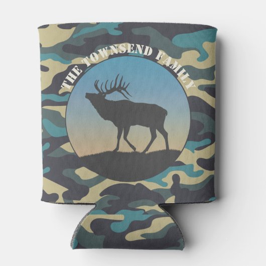 Elk en Camo Blue Blikjeskoeler (Achterkant)