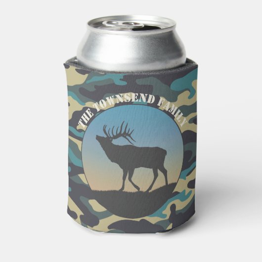 Elk en Camo Blue Blikjeskoeler (Blikje Achterkant)