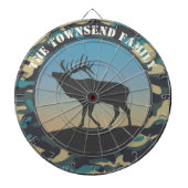 Elk en Camo Blue Dart Board Dartbord (Voorkant)