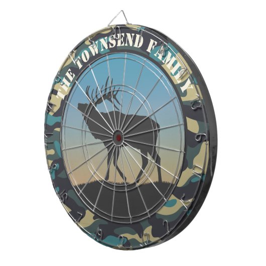 Elk en Camo Blue Dart Board Dartbord (Voorkant Rechts)