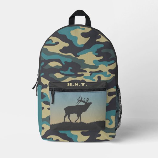 Elk en Camo gedrukte rugzak (Voorkant)