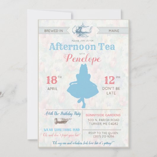 ELK EVENEMENT - Alice in Wonderland Tea Party Kaart (Voorkant)