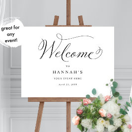 Elk evenement, elegante kalligrafie welkomstbord poster