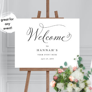 Elk evenement, elegante kalligrafie welkomstbord poster