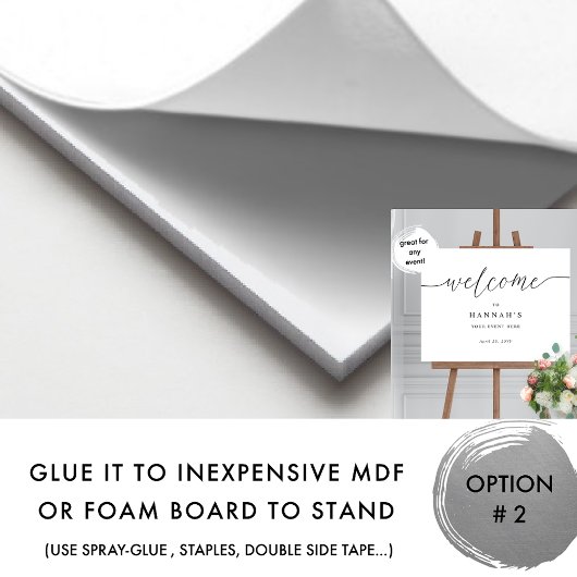 Elk evenement, elegante script welkomstbord poster