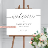 Elk evenement, elegante script welkomstbord poster