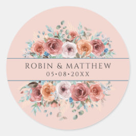 Elk evenement, etherisch Roos goud, blush perzik b Ronde Sticker