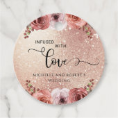 Elk evenement Roos Gold Blush Floral doordrenkt me Bedankjes Labels (Voorkant)