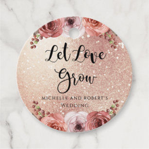 Elk evenement Roos Gold Blush Floral laat liefde g Bedankjes Labels