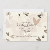 ELK EVENEMENT Roze & Taupe Harten Chic Uitnodiging (Voorkant)