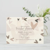 ELK EVENEMENT Roze & Taupe Harten Chic Uitnodiging (Staand voorkant)