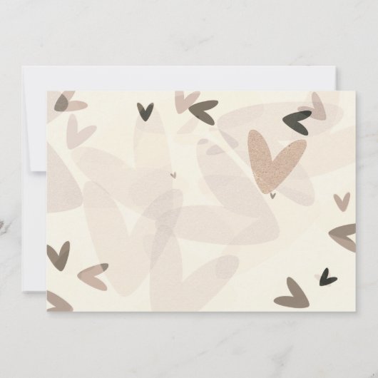 ELK EVENEMENT Roze & Taupe Harten Chic Uitnodiging (Achterkant)