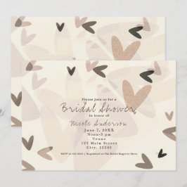 ELK EVENEMENT Roze & Taupe Harten Chic Uitnodiging