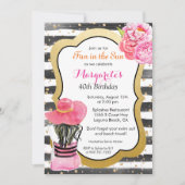 ELK EVENEMENT - Waterverf Stripe Beach Invitation Kaart (Voorkant)