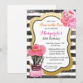 ELK EVENEMENT - Waterverf Stripe Beach Invitation Kaart (Voorkant / Achterkant)