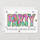 * Elk FEEST DIY Uitnodigen Doodle Event Afstuderen Kaart (Voorkant)