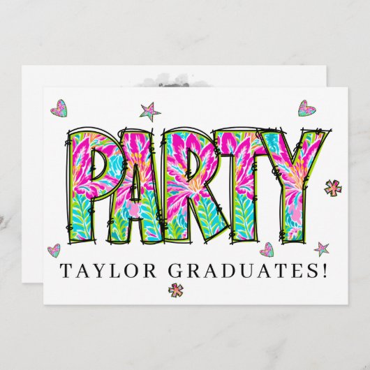 * Elk FEEST DIY Uitnodigen Doodle Event Afstuderen Kaart (Voorkant / Achterkant)