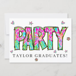 * Elk FEEST DIY Uitnodigen Doodle Event Afstuderen Kaart