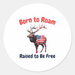 Elk Flag America Ronde Sticker
