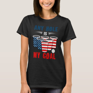 Elk gat is mijn doel American Flag Beer Pong 4th v T-shirt