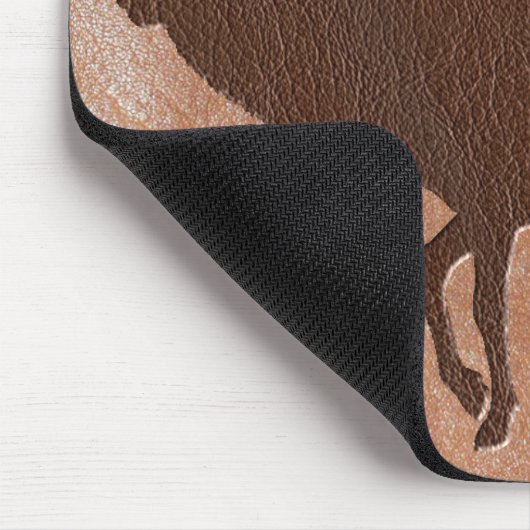 Elk gegaufreerd leder muismat (Hoek)