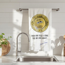 Elk gerecht vertelt een verhaal, grappig gepersona theedoek