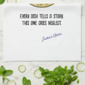 Elk gerecht vertelt een verhaal, grappig gepersona theedoek (Gevouwen)