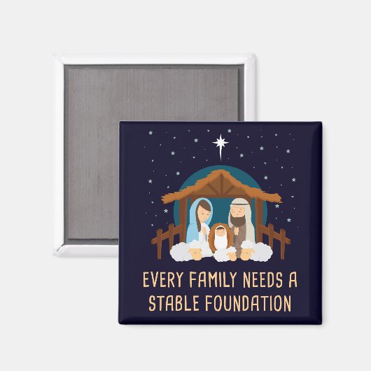 Elk gezin heeft een stabiele basis nodig - Kerstmi Magneet (Voorkant / Achterkant)