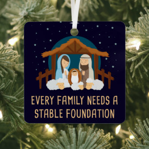 Elk gezin heeft een stabiele basis nodig - Kerstmi Metalen Ornament