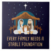 Elk gezin heeft een stabiele basis nodig - Kerstmi Tegeltje (Voorkant)