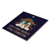 Elk gezin heeft een stabiele basis nodig - Kerstmi Tegeltje (Zijkant)