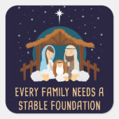 Elk gezin heeft een stabiele basis nodig - Kerstmi Vierkante Sticker (Voorkant)