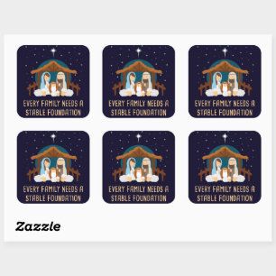 Elk gezin heeft een stabiele basis nodig - Kerstmi Vierkante Sticker