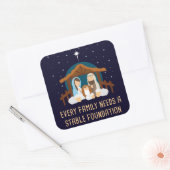 Elk gezin heeft een stabiele basis nodig - Kerstmi Vierkante Sticker (Envelop)