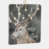 Elk gloeiend licht Antlers Rustic Holiday Keramisch Ornament (Rechts)