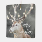Elk gloeiend licht Antlers Rustic Holiday Keramisch Ornament (Links)