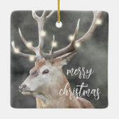 Elk gloeiend licht Antlers Rustic Holiday Keramisch Ornament (Achterkant)