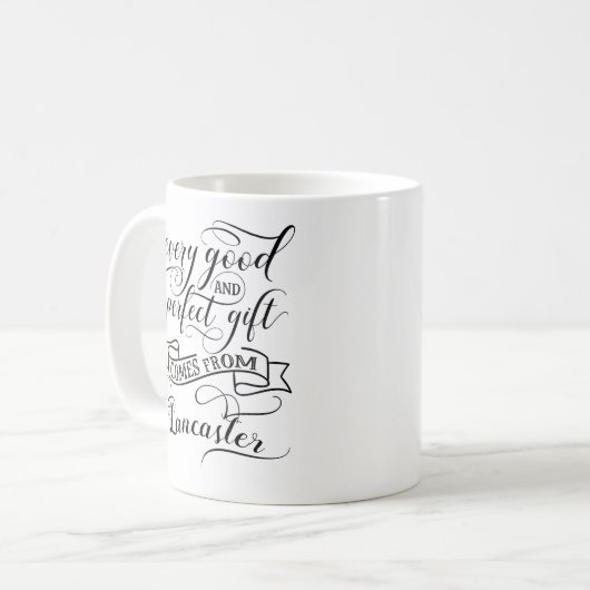 Elk goed en perfect cadeau komt van Lancaster Koffiemok (Voorkant links)