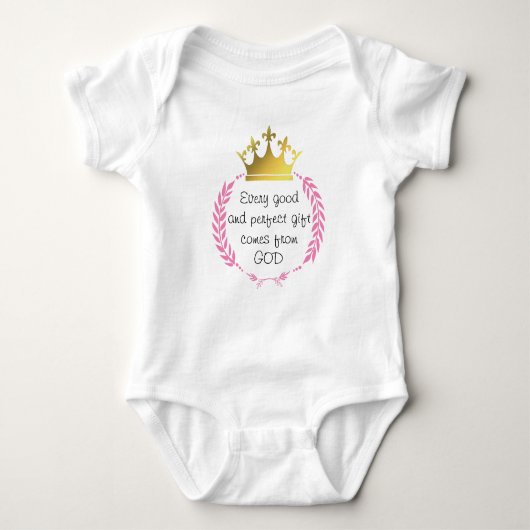 ELK GOED EN PERFECT VAN GOD | Baby Girl Romper (Voorkant)