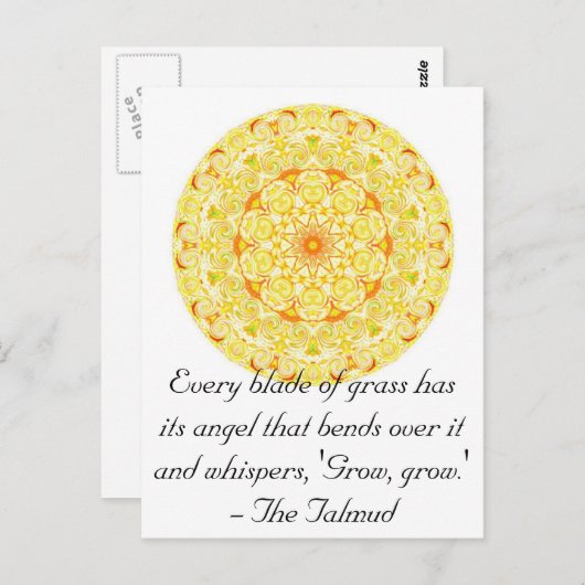 Elk grassprietje heeft zijn engel die buigt.... briefkaart (Voorkant / Achterkant)