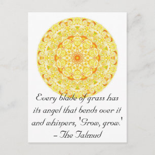 Elk grassprietje heeft zijn engel die buigt.... briefkaart