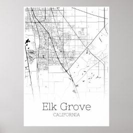 Elk Grove Map - California - City Map Poster