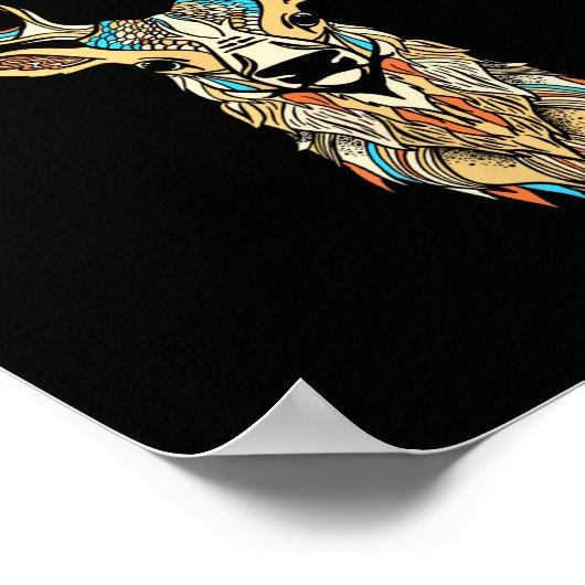 Elk Head _ Face Artistic Illustration Graphic Poster (Hoek)