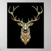 Elk Head _ Face Artistic Illustration Graphic  Poster (Voorkant)