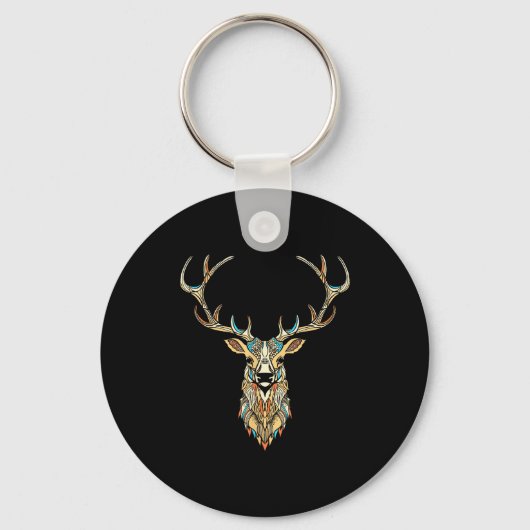 Elk Head _ Face Artistic Illustration Graphic Sleutelhanger (Voorkant)
