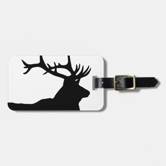 Elk Head Silhouette Bagagelabel (Voorkant horizontaal)