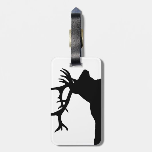 Elk Head Silhouette Bagagelabel (Achterkant verticaal)