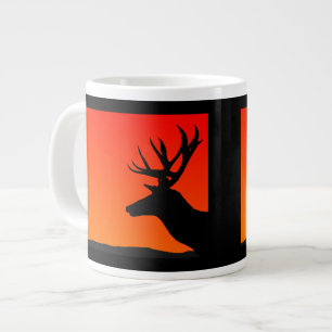 Elk Head Silhouette Design Grote Koffiekop