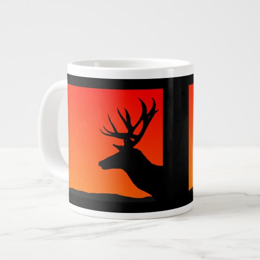 Elk Head Silhouette Design Grote Koffiekop (Links)